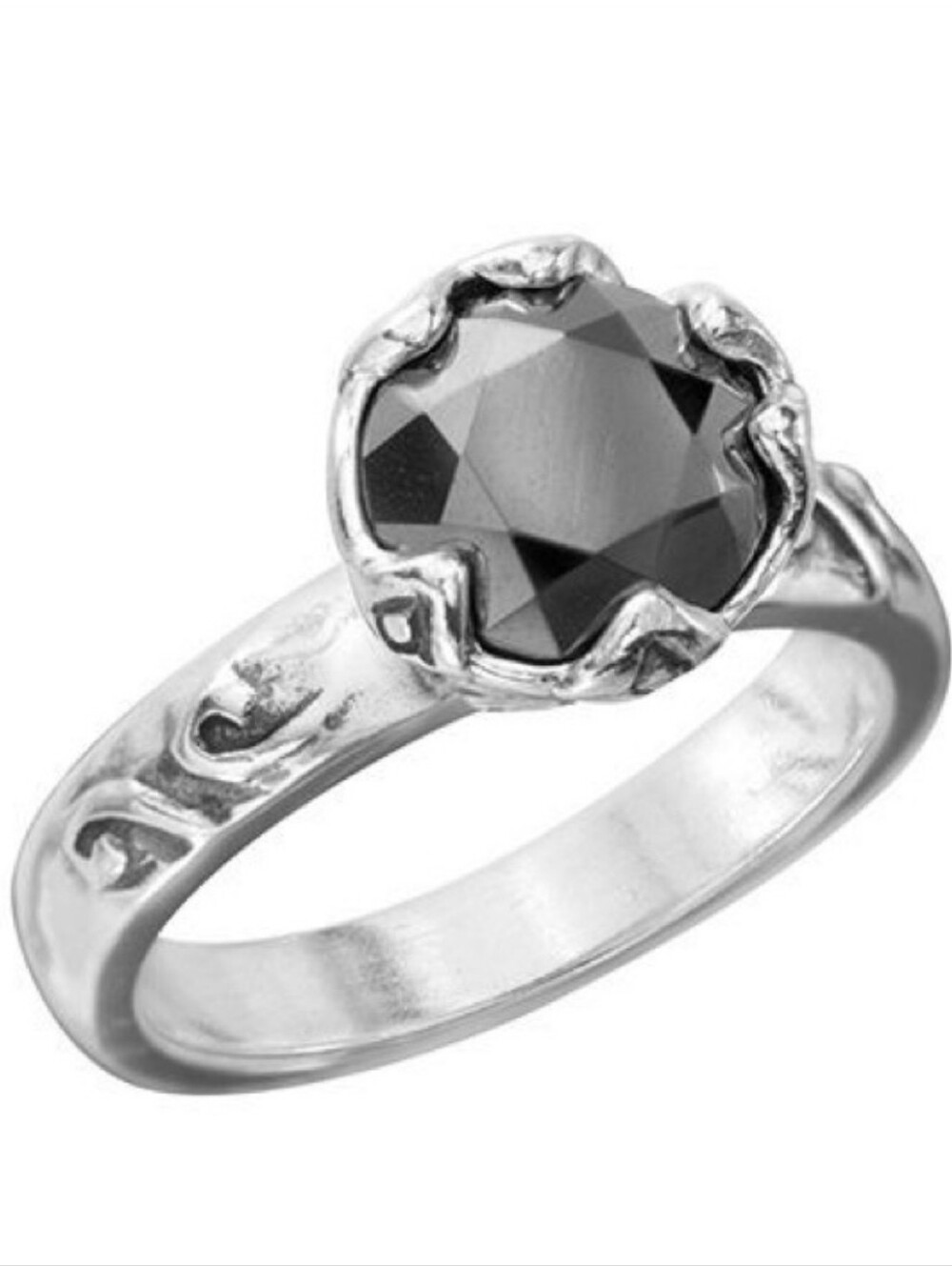 Silpada‎ 5 Sterling Silver 925 Black Stone Filigree Ring Thai Gothic Solitaire